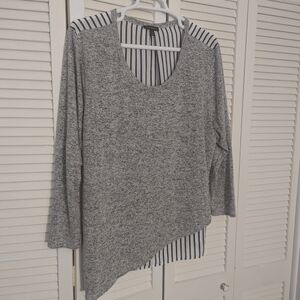 Lane Bryant Grey Asymmetrical Long Sleeve Top